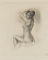 Femme nue assise vue de dos et tournant le visage