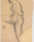 Femme nue de profil, une jambe levée
