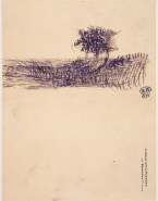 Paysage d'après la gravure de Rembrandt : les trois arbres (Bartsch 212)