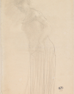 Femme drapée, debout, de profil vers la gauche