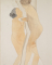 Femme nue debout contre un personnage dont on ne voit que la main/ Femme nue de profil aux mains jointes