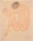 Femme nue assise vers la gauche, tenant son pied gauche des deux mains