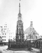 La Belle Fontaine (Der schöne Brunnen) et l'Eglise Notre-Dame