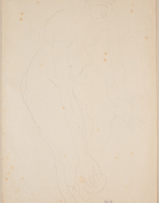 Femme nue assise vers la droite, une main à un pied