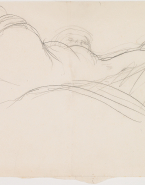 Femme nue allongée sur le côté, croupe saillante