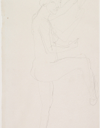Femme nue, jambe et bras levés, d'après Hanako ? danseuse japonaise (1868-1945)