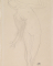 Femme nue debout, de face, bras écartés et en équilibre