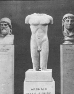 Torse d'une statue de jeune Kouros nu ou Kouros de Marion (marbre)