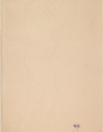 Femme nue debout, de profil à droite