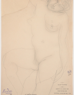 Femme nue assise vers la gauche