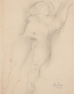 Femme nue allongée et de face