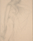 Femme nue de profil à droite, un bras tendu tenant une draperie