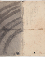 Moulures d'un arc en plein cintre ; Motif de feuillage et profil de corniche (au verso)