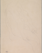Femme nue assise, de profil à droite