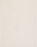 Ebauche de femme nue au bras levé d'après hanako ? danseuse japonaise (1868-1945)