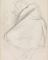 Femme drapée, allongée sur le côté droit, une main contre le visage